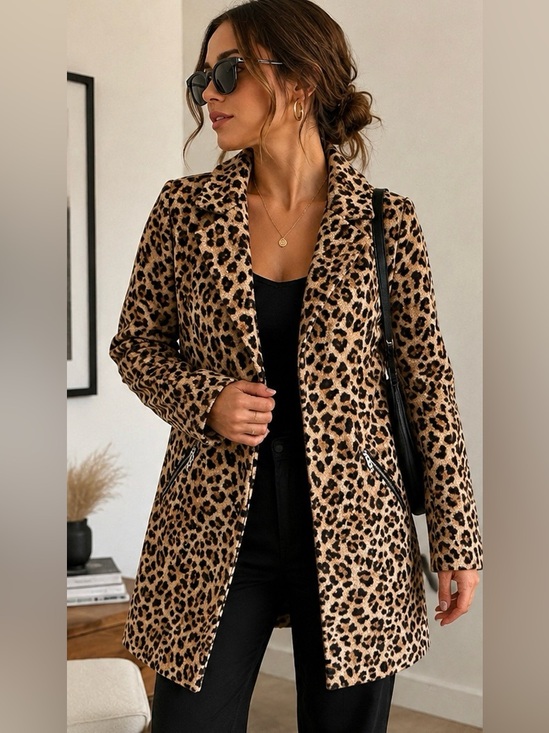 Noisy may Jackets & Blazers - BNWOT Noisy May Leopard Print Women's Coat - Tan & Black size S